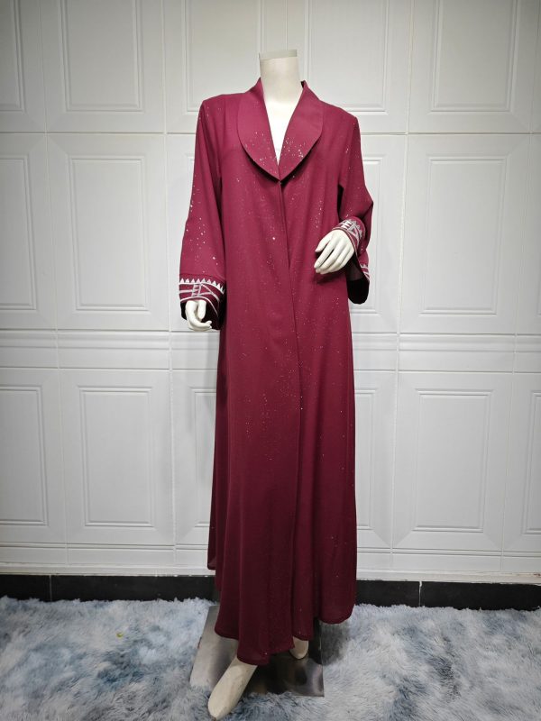 Muslim Modest Women's Arab Abaya Cardigan Robe - Image 6