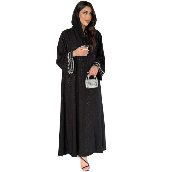 Muslim Modest Women's Arab Abaya Cardigan Robe - Image 7