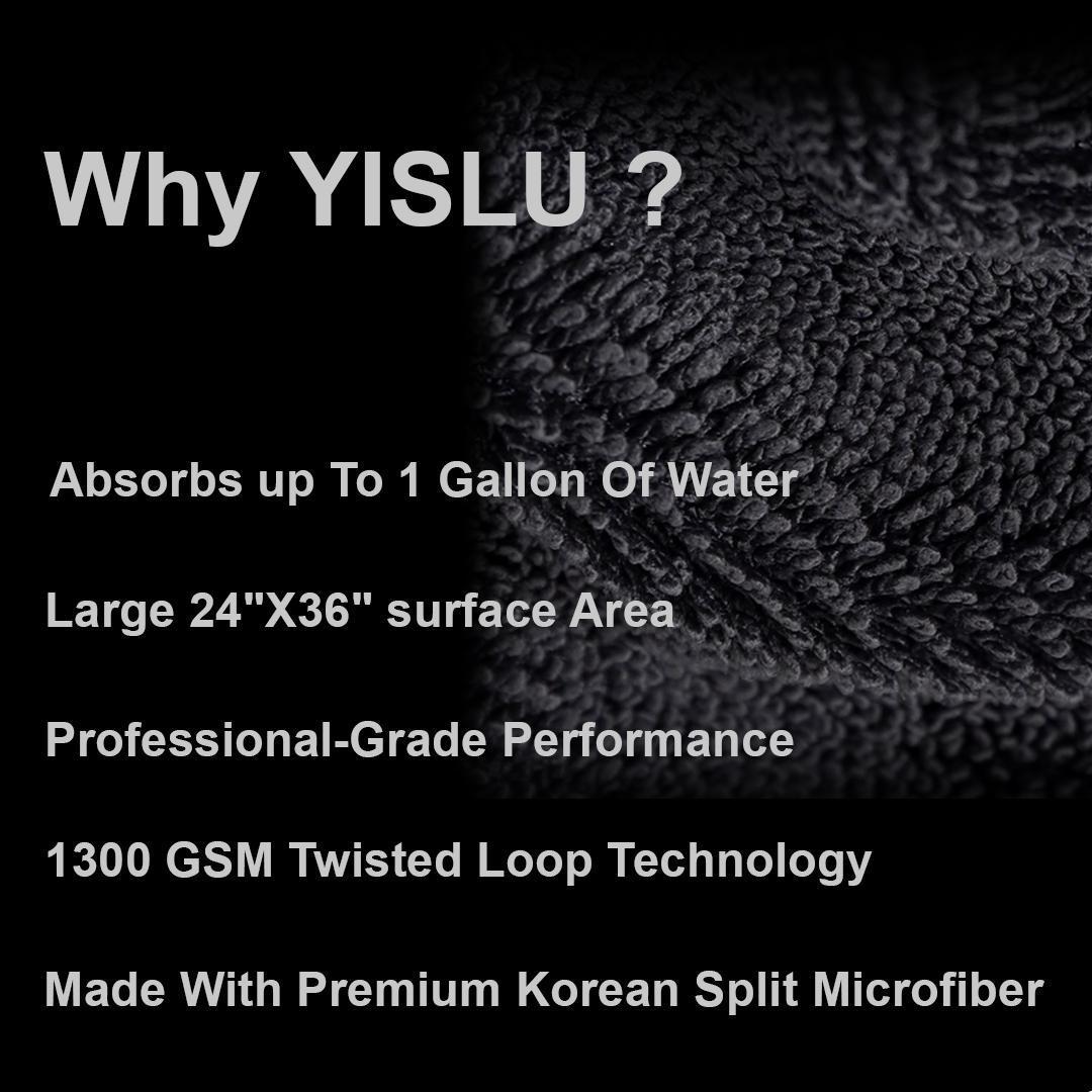 YISLU Drying Towel - Super Absorbent Car Drying Towel, Woven With Twisted Microfiber, 1300 GSM High Quality Microfiber 70 30 Mixed Twisted Microfiber, 15x15in And 24x36in - Image 6